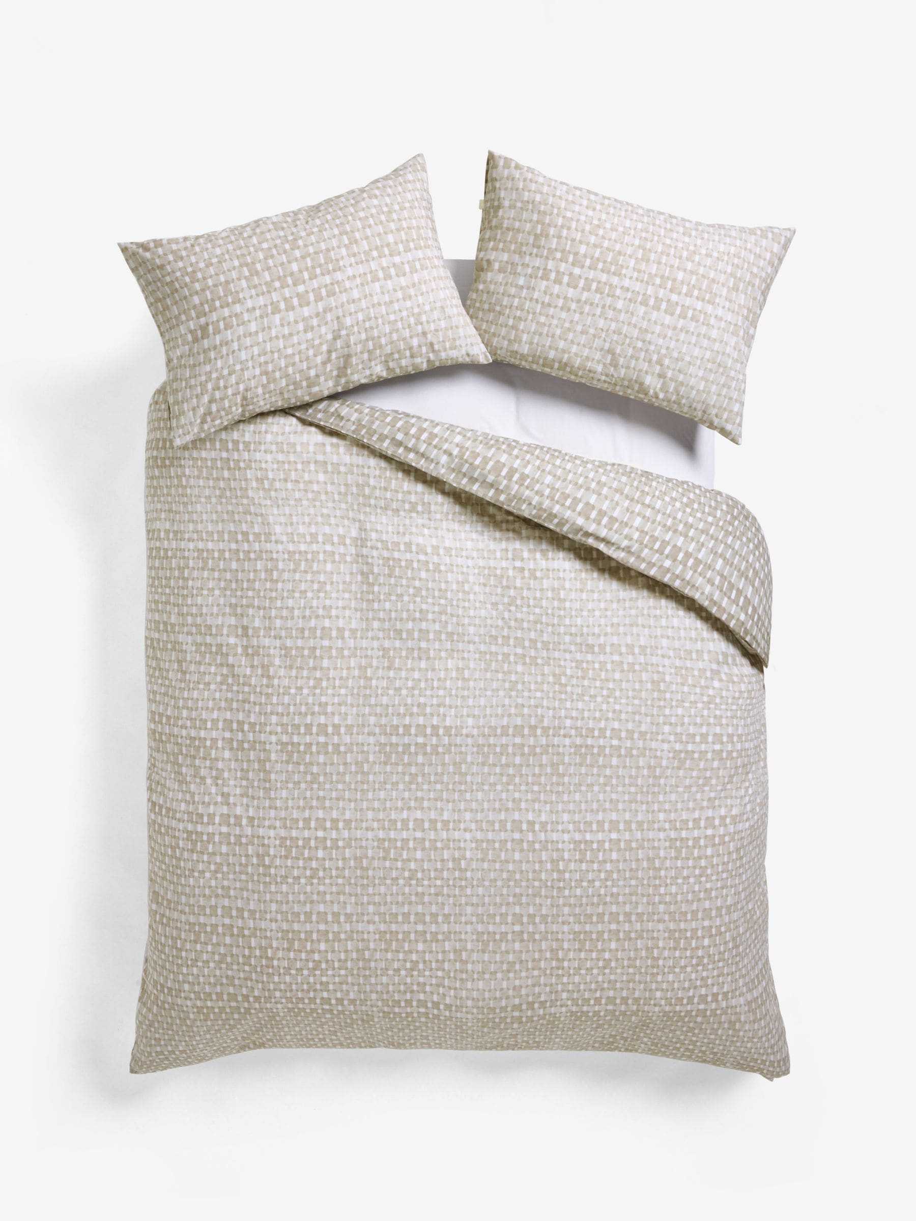 Natural Geometric Reversible Duvet Cover and Pillowcase Set, imported from the UK