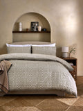 Natural Geometric Reversible Duvet Cover and Pillowcase Set, imported from the UK
