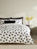 Black and white reversible duvet cover and pillowcase set - British product