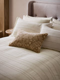 N. Premium waffle stripe duvet cover and pillowcase set, imported from the UK