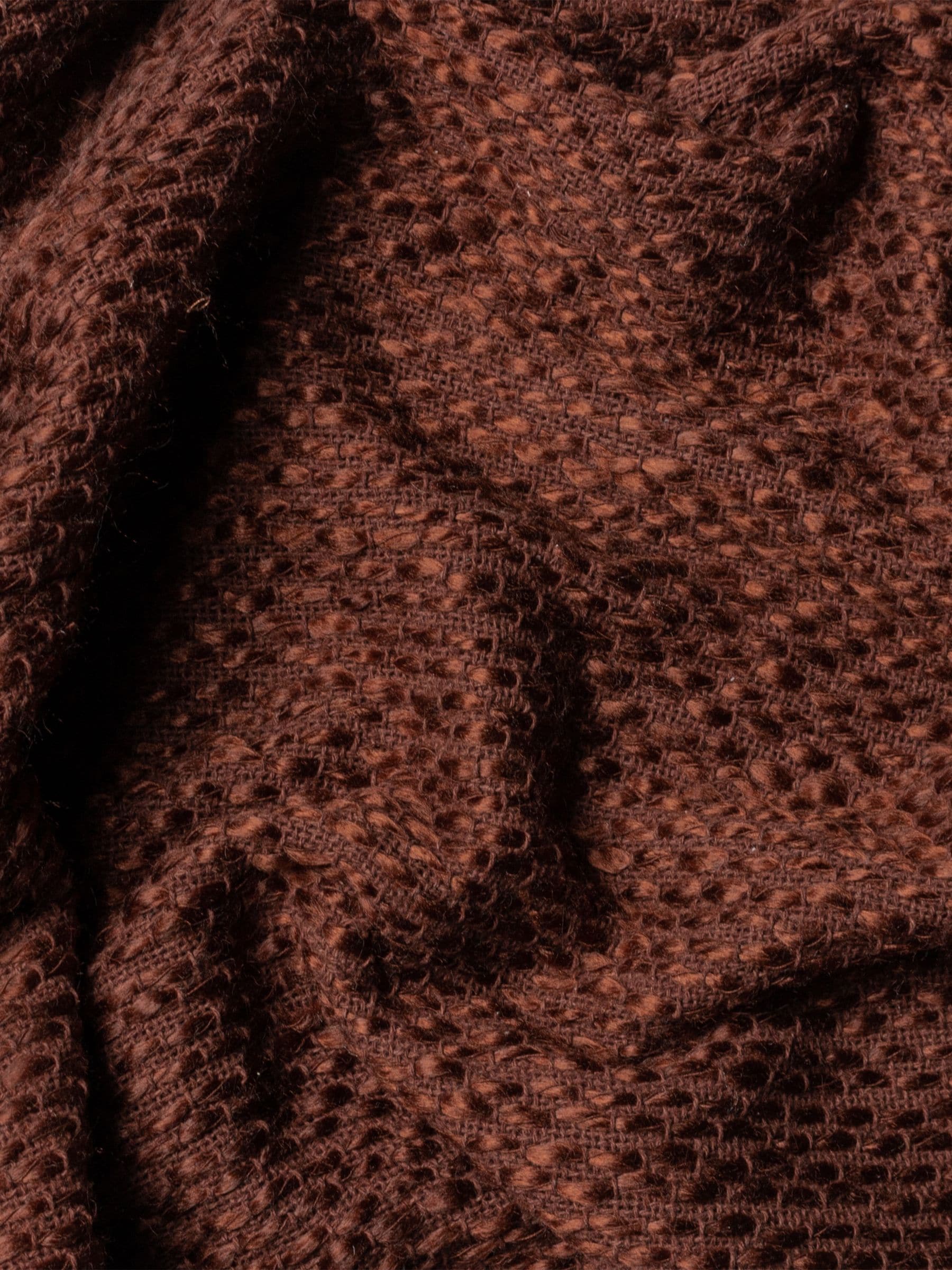 HÖEM Chestnut Morni woven fringed throw 180x130cm, imported from the UK