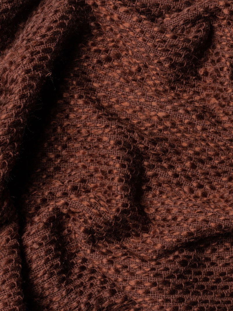 HÖEM Chestnut Morni woven fringed throw 180x130cm, imported from the UK