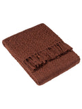 HÖEM Chestnut Morni woven fringed throw 180x130cm, imported from the UK