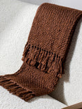 HÖEM Chestnut Morni woven fringed throw 180x130cm, imported from the UK