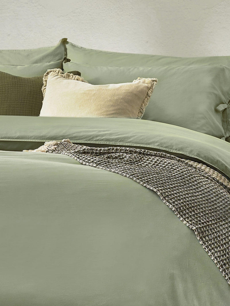 Yard soft sage Mallow Bow Tie duvet cover and pillowcase set (British brand)