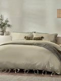 Yard Natural Mallow Bow Tie duvet cover and pillowcase set (British brand)