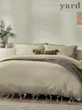 Yard Natural Mallow Bow Tie duvet cover and pillowcase set (British brand)