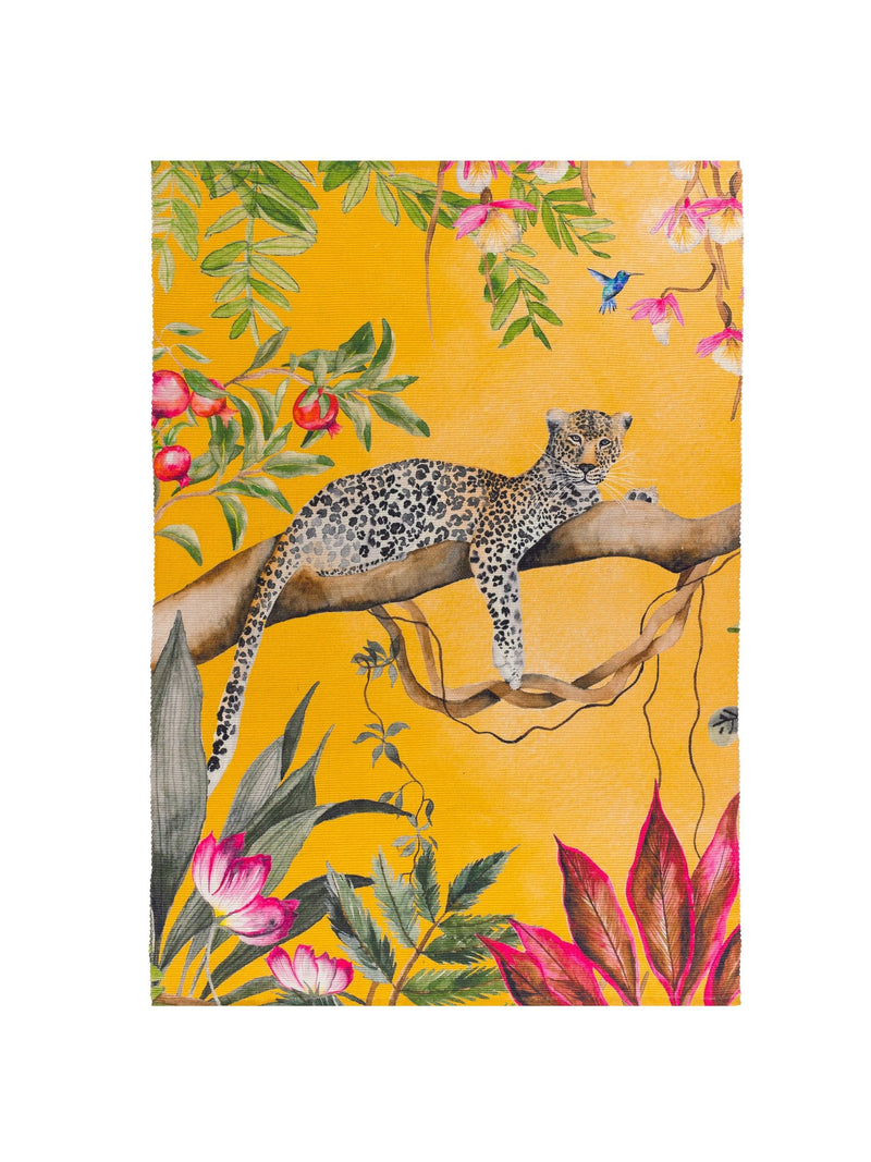 Wylder Ochre Leopard washable rug 170x120cm (British brand)
