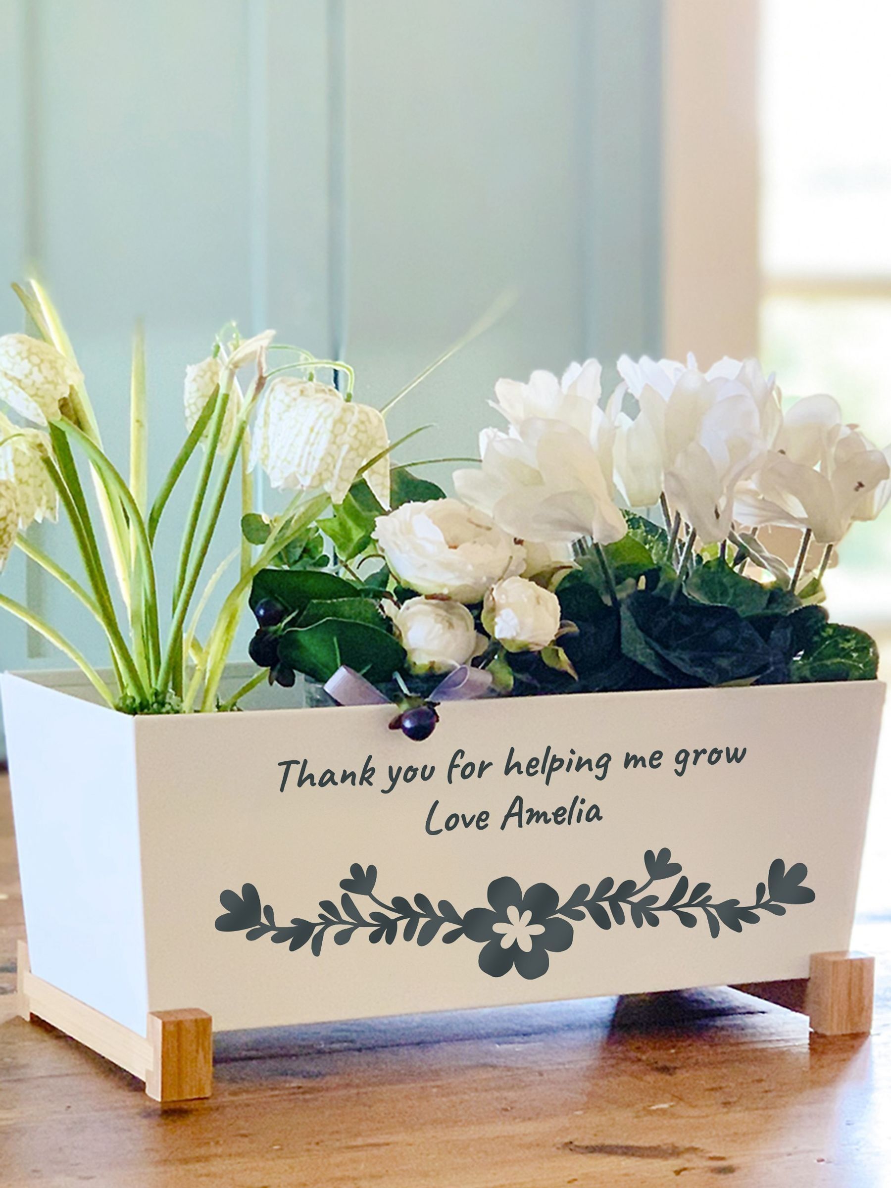 Jonnys Sister personalised teacher quote planter 32x15x15 cm (British brand)