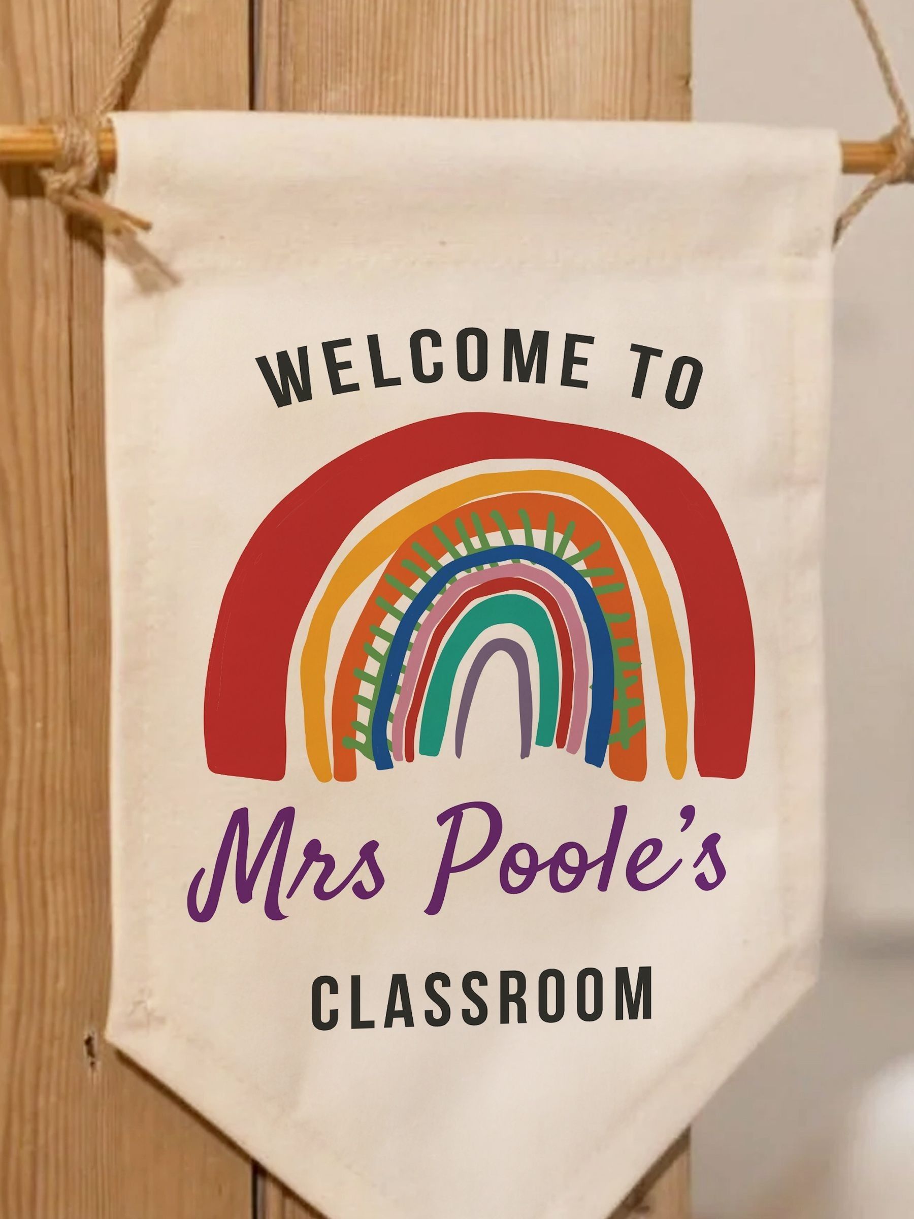 Jonnys Sister personalised classroom pennant 35x21cm, imported from the UK