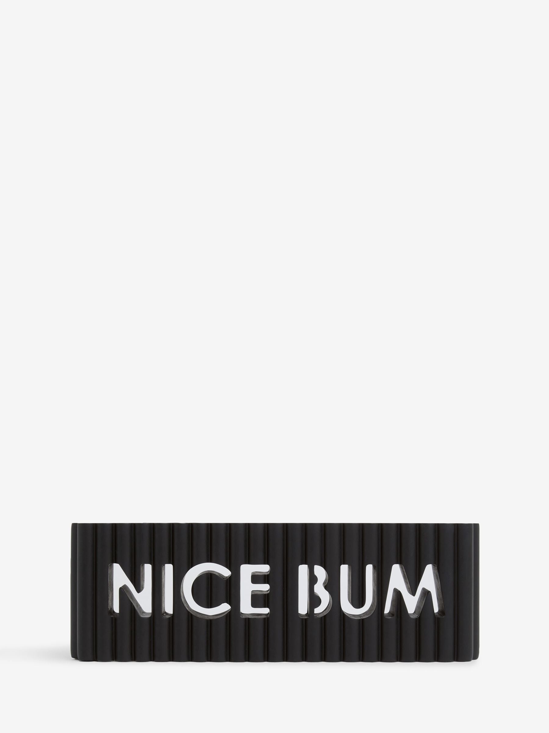 Rib word block ornament with Nice Bum slogan, imported from the UK