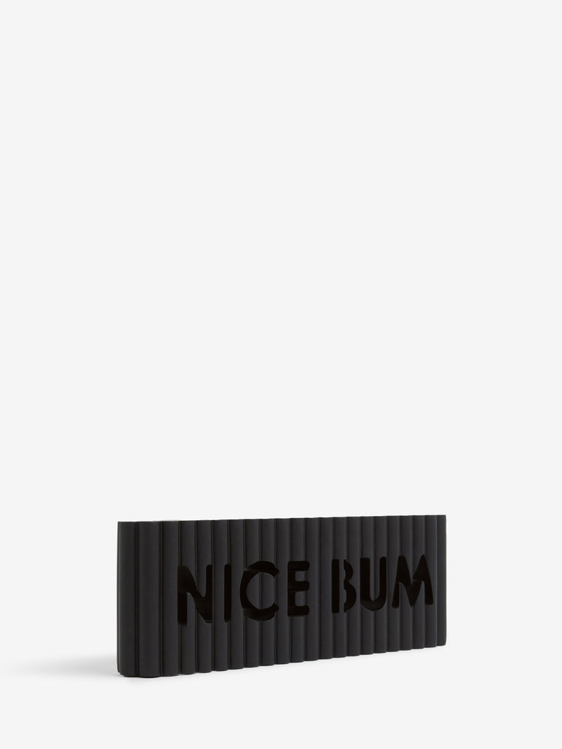 Rib word block ornament with Nice Bum slogan, imported from the UK