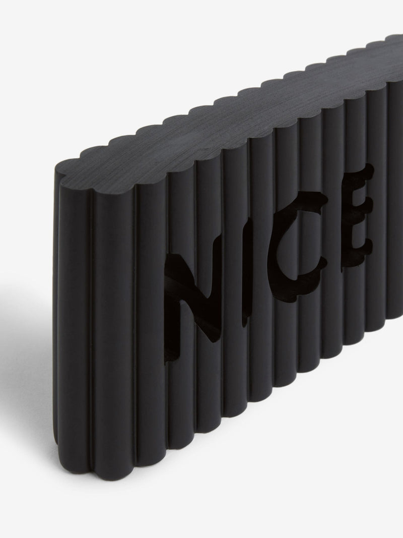 Rib word block ornament with Nice Bum slogan, imported from the UK