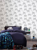 Gamer doodle wallpaper sample A4 black and white (British brand)