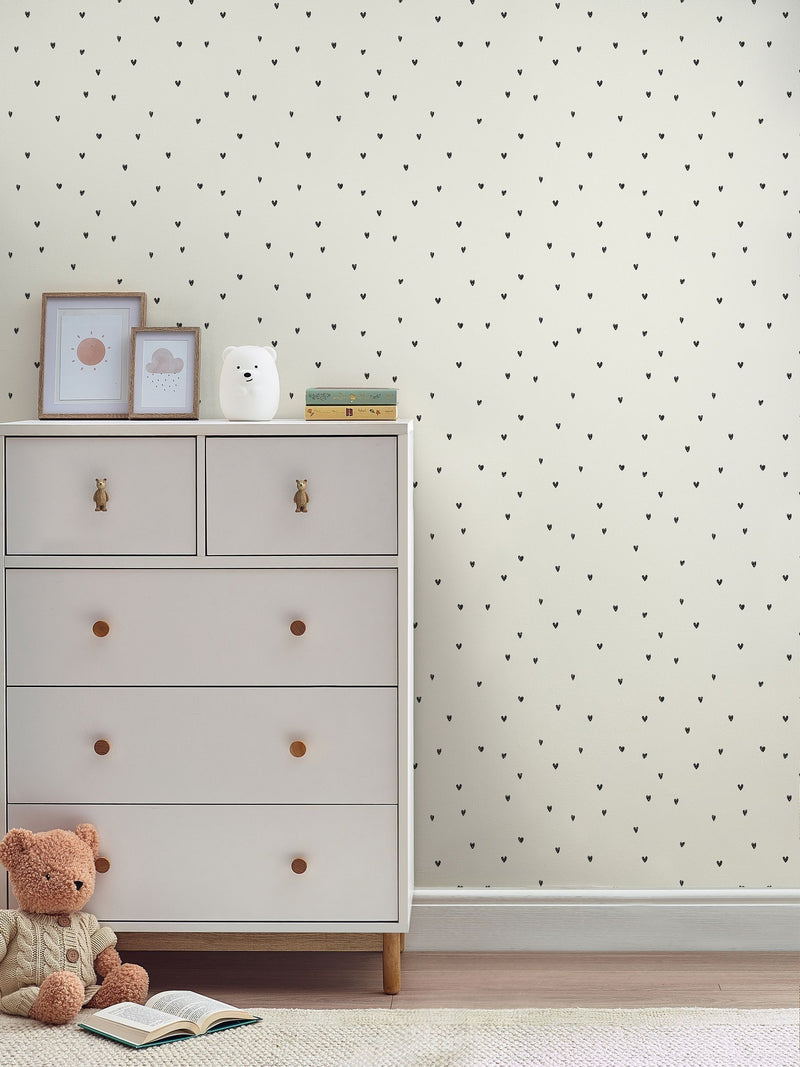 Lilac Ditsy Heart A4 Wallpaper Sample