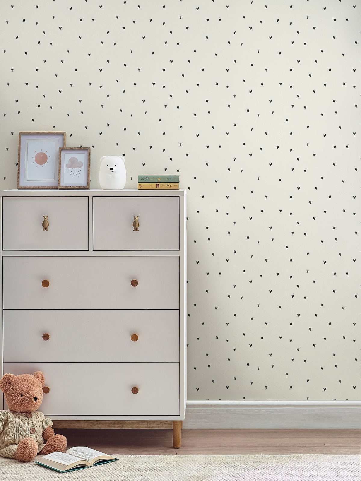 Lilac Ditsy Heart A4 Wallpaper Sample