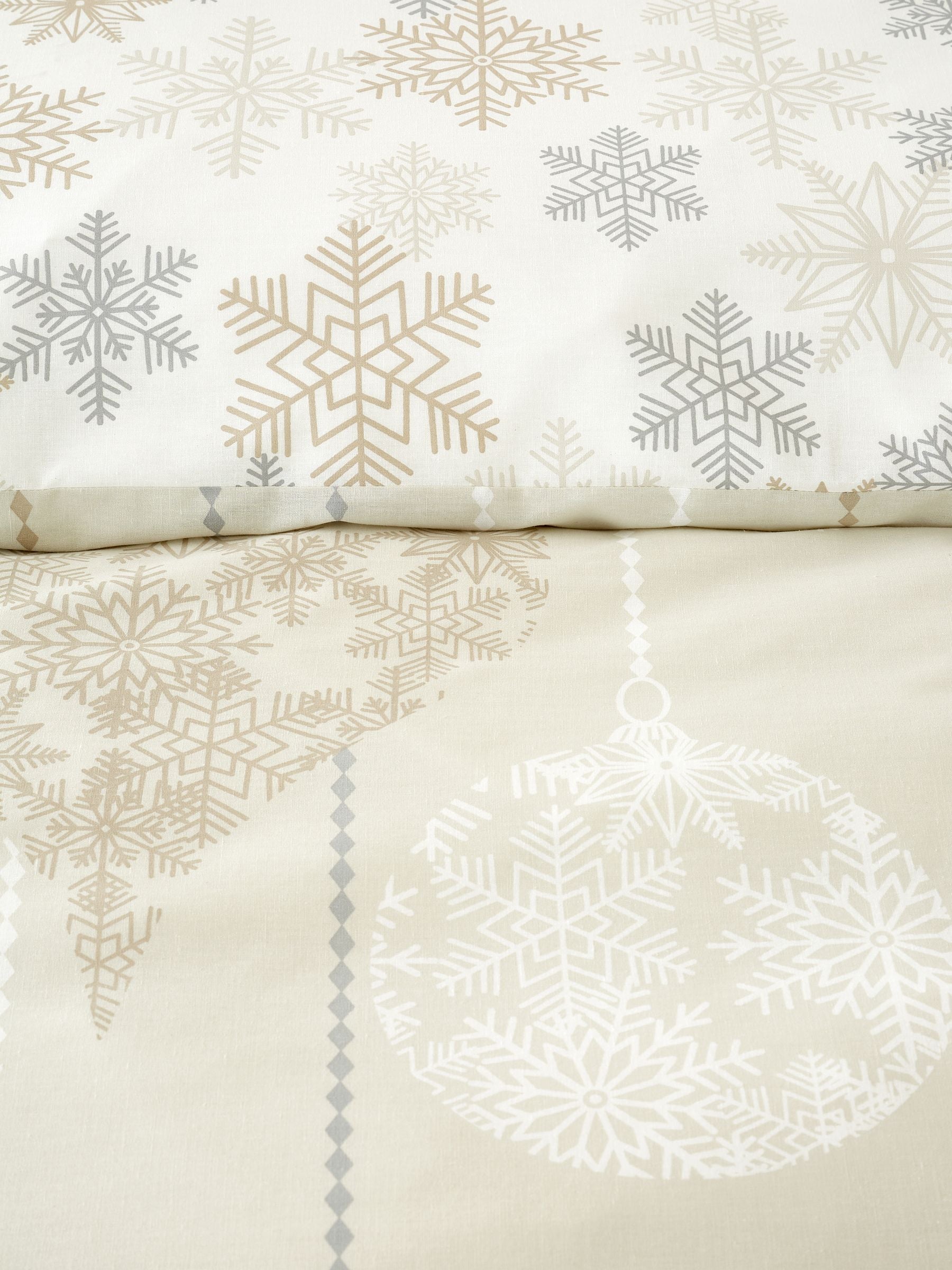 Natural Baubles Christmas Duvet Cover Set - British product