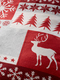 Red Fairisle Patchwork Plush Christmas Duvet Cover Set - British product