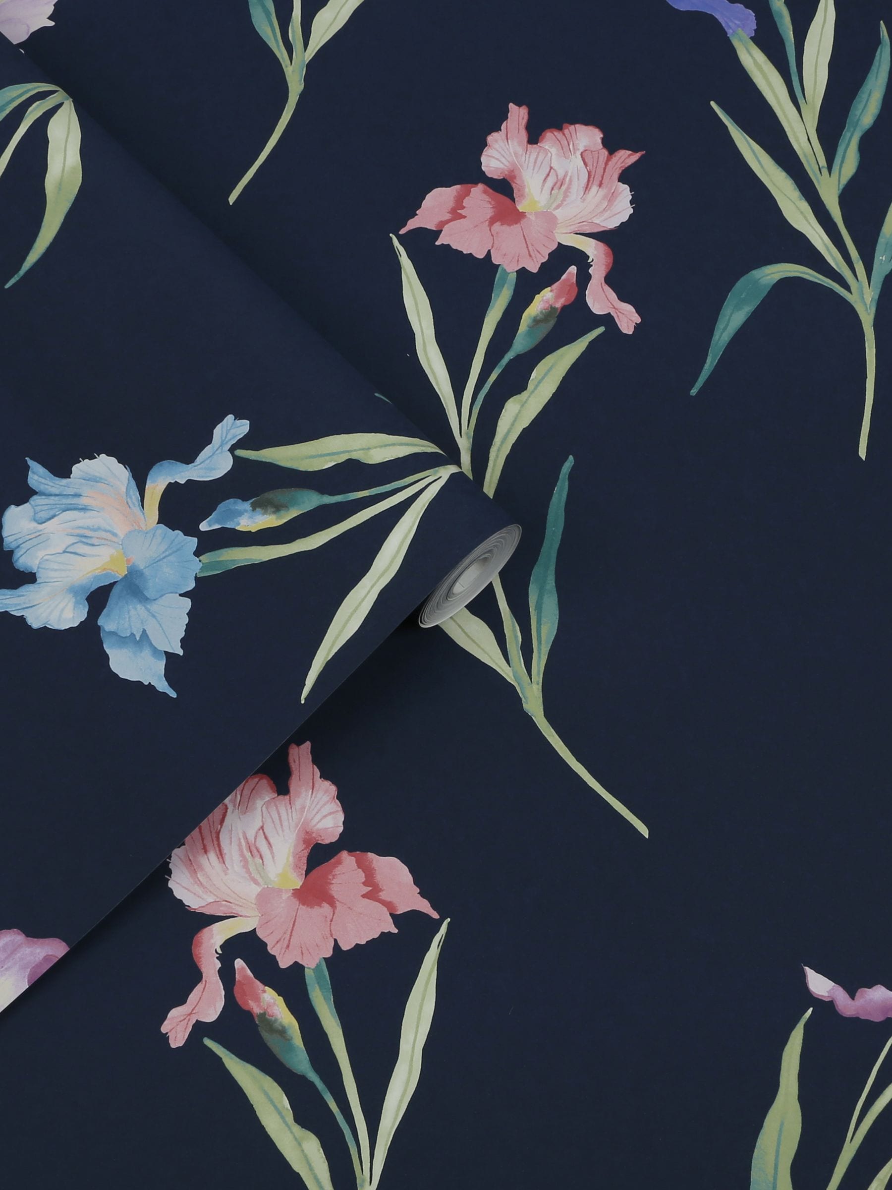 Laura Ashley Midnight Seaspray wallpaper 10m roll - British product