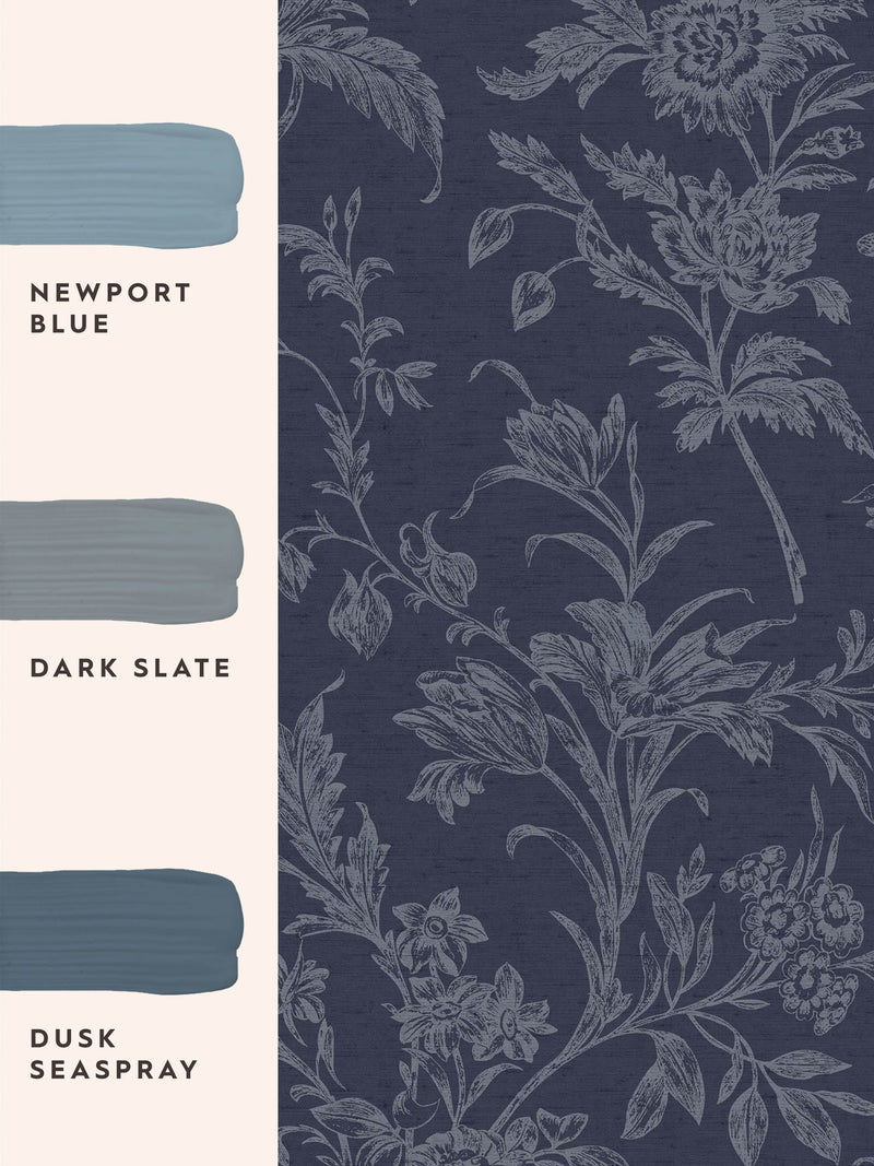 Laura Ashley Midnight Seaspray Lloyd wallpaper 10m, imported from the UK