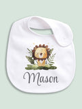 Little Years Personalised Lion Cub Baby Bib, imported from the UK