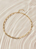 Gold tone stainless steel paperclip chain necklace, imported from the UK
