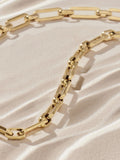 Gold tone stainless steel paperclip chain necklace, imported from the UK