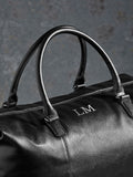 Personalised black weekender travel bag, UK version