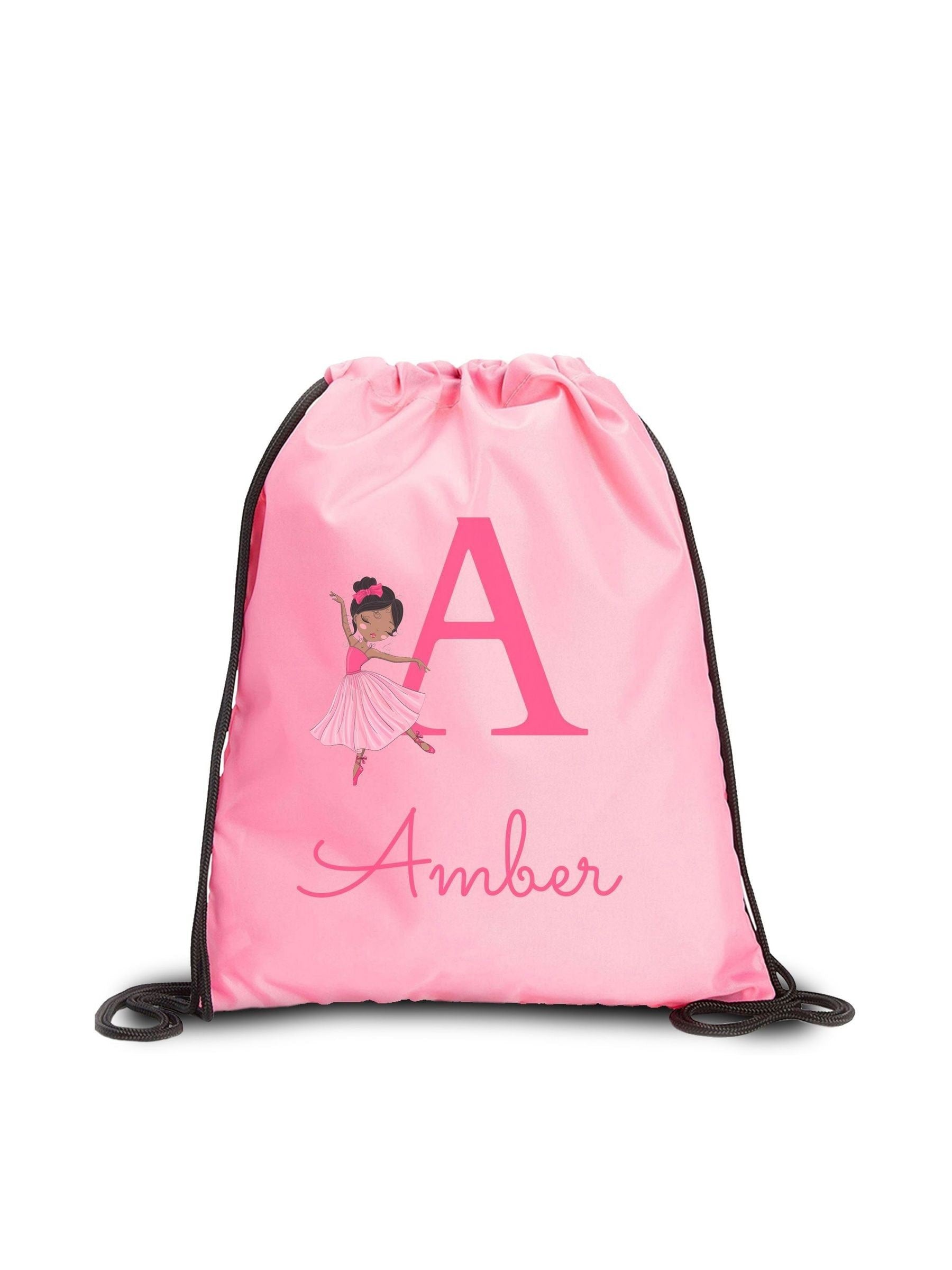 Personalised dancing ballet gymsack with initials, imported from the UK