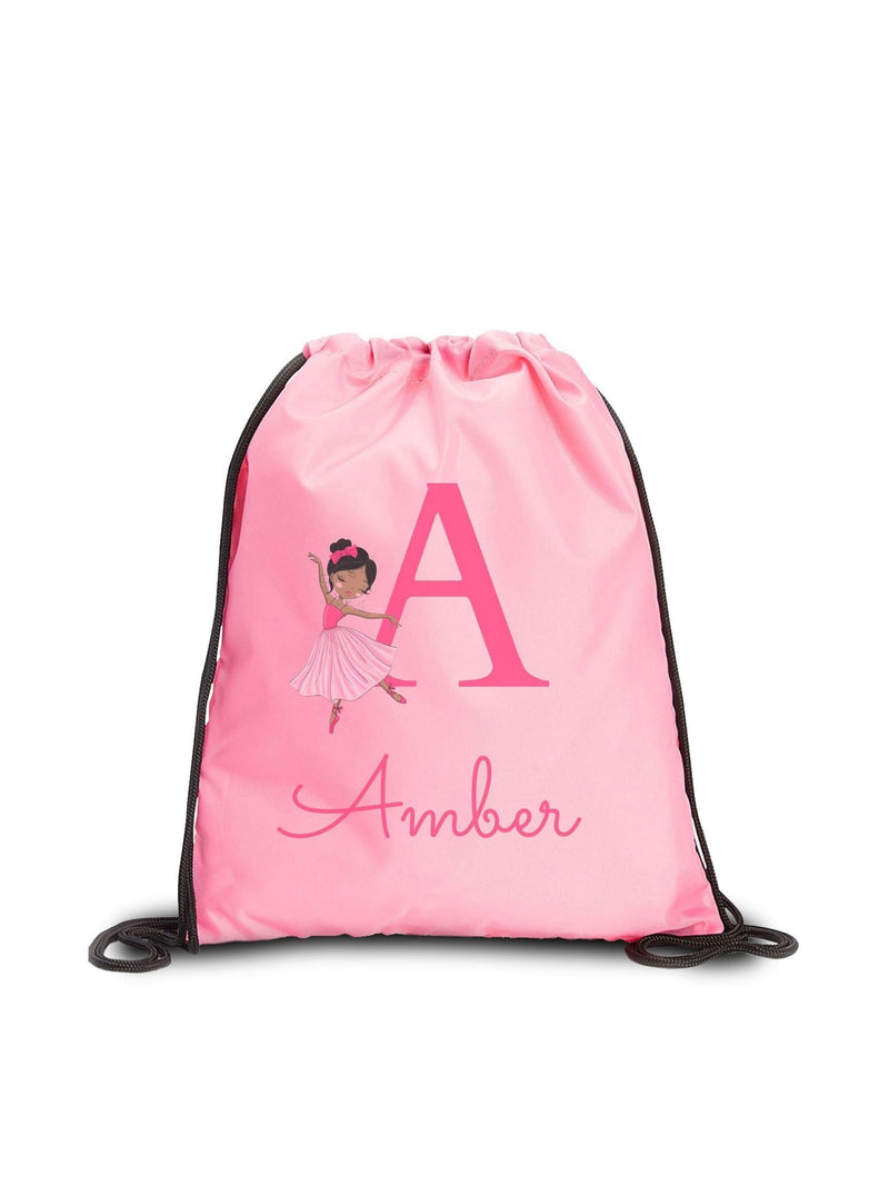 Personalised dancing ballet gymsack with initials, imported from the UK