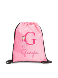 Personalised dancing ballet gymsack with initials, imported from the UK