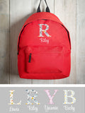 Personalised kids rucksack with initial, 38cm height - British product