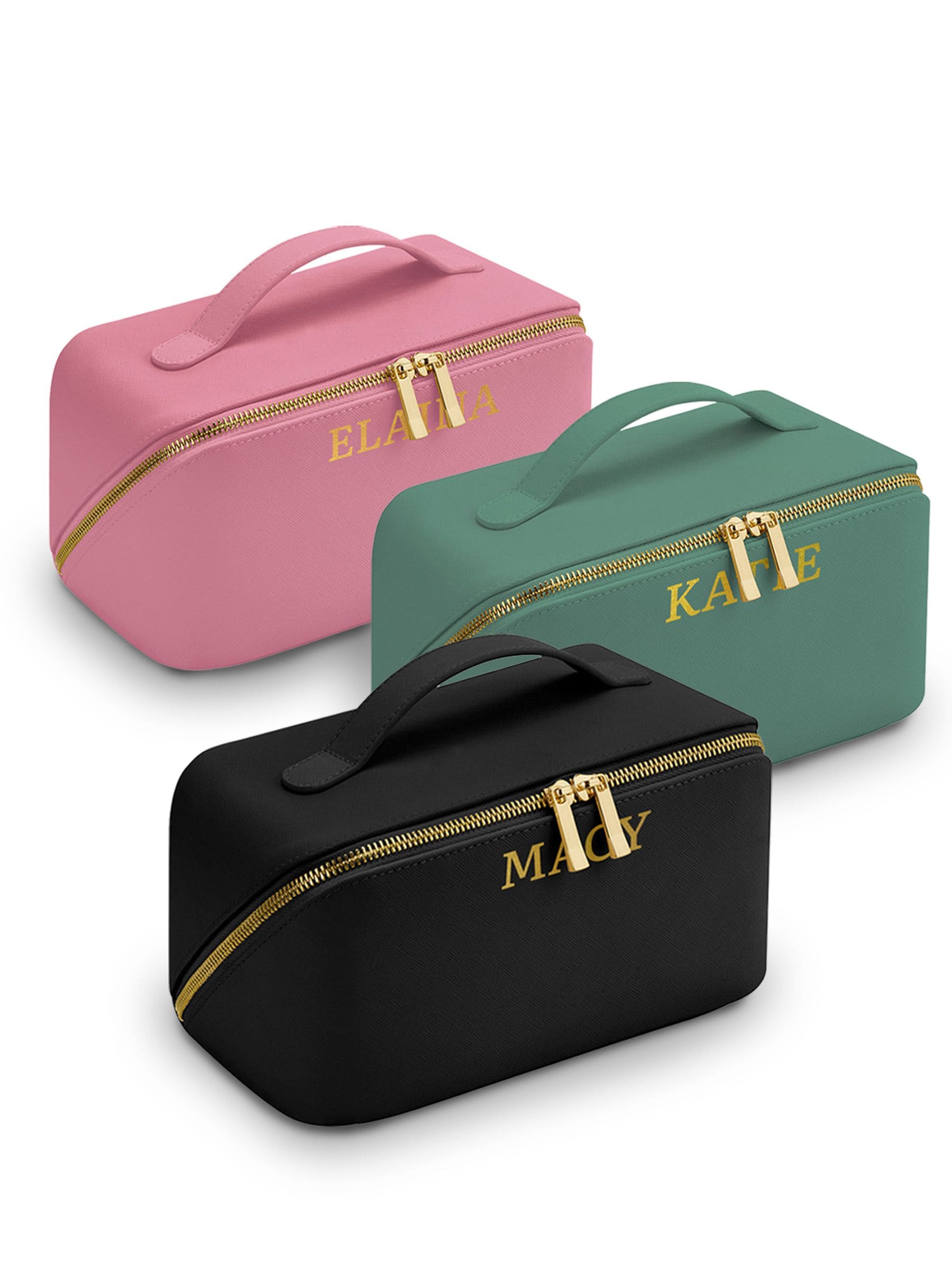 Loveabode open flat makeup bag in sage green - British product