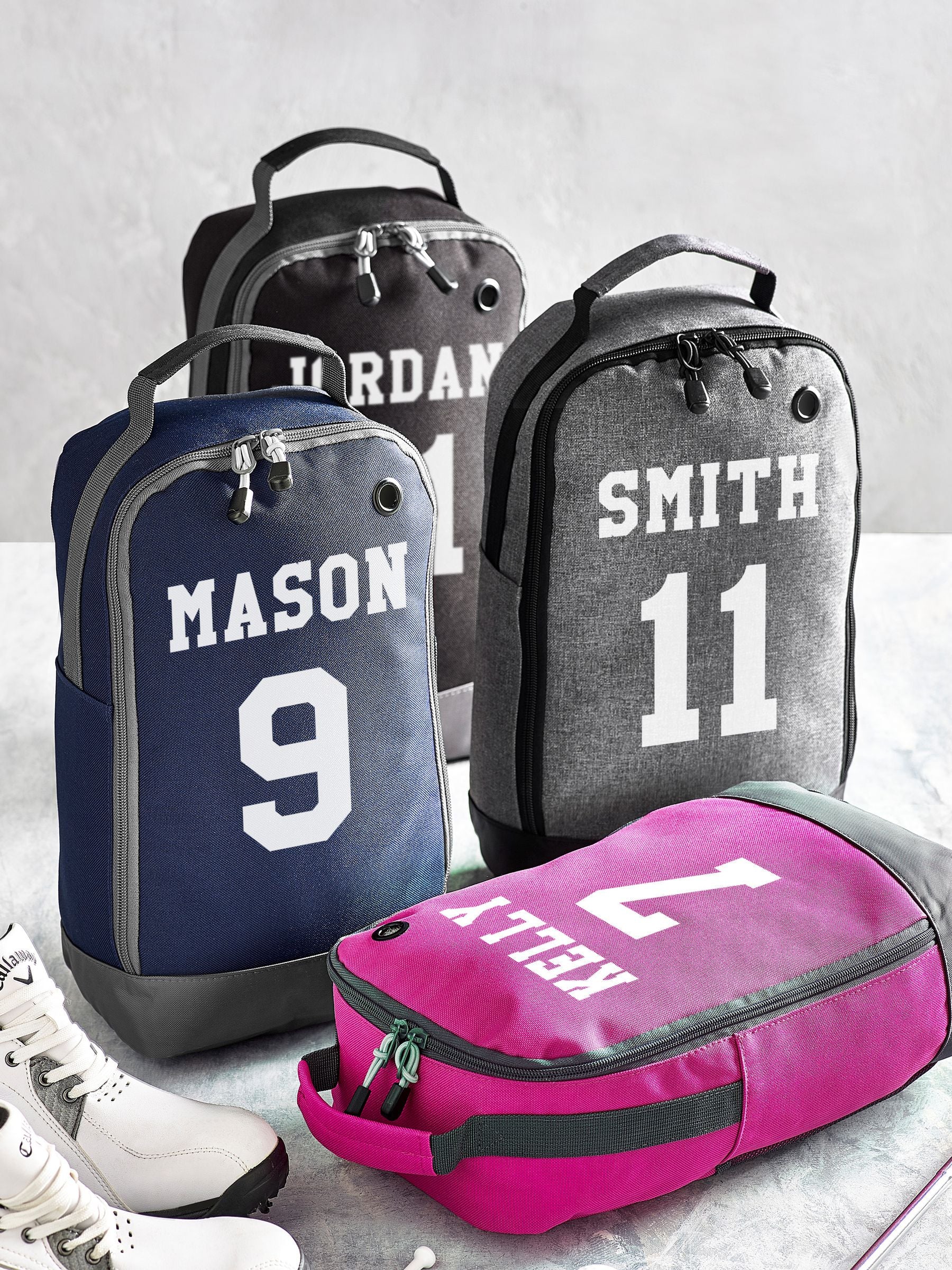 Personalised boot bag custom name number 8 litre, imported from the UK