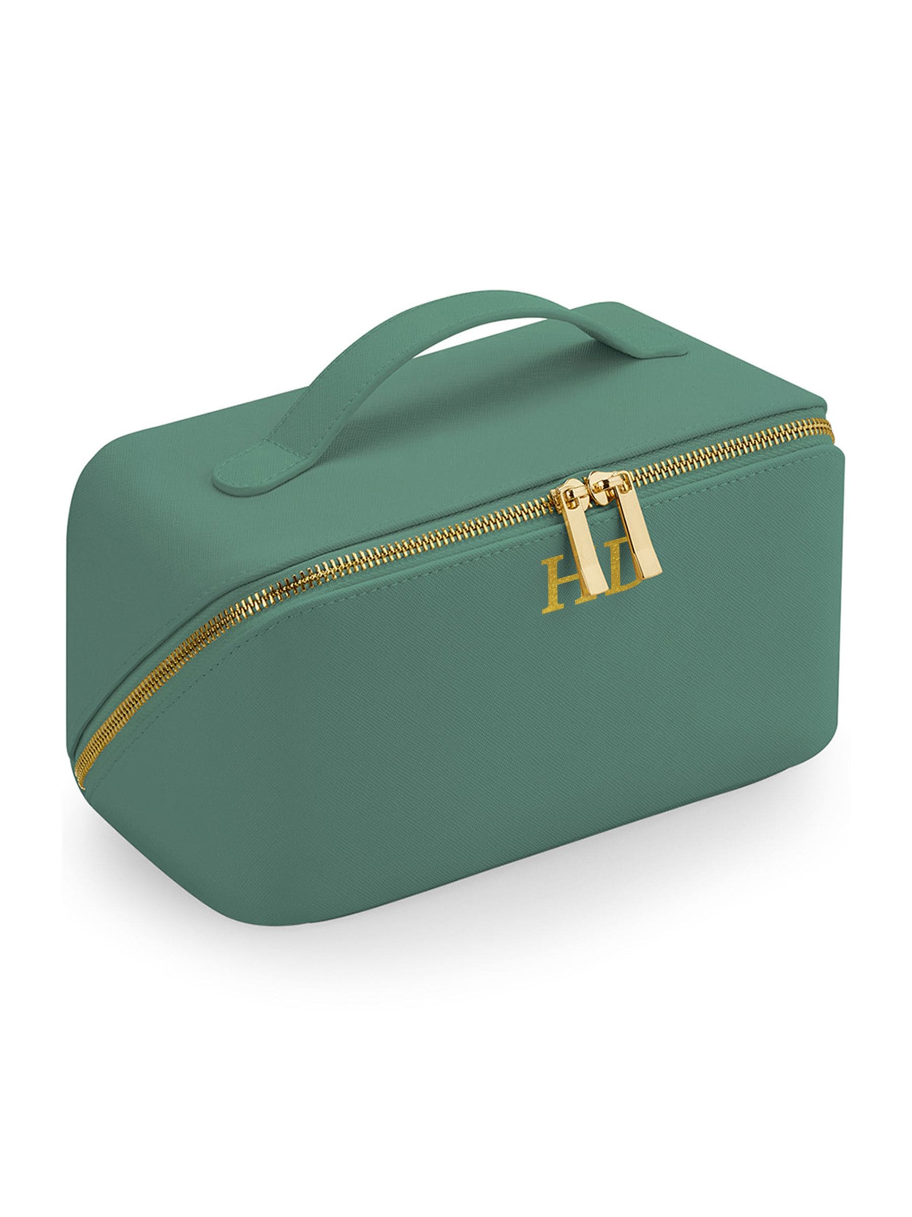 Loveabode open flat makeup bag in sage green - British product