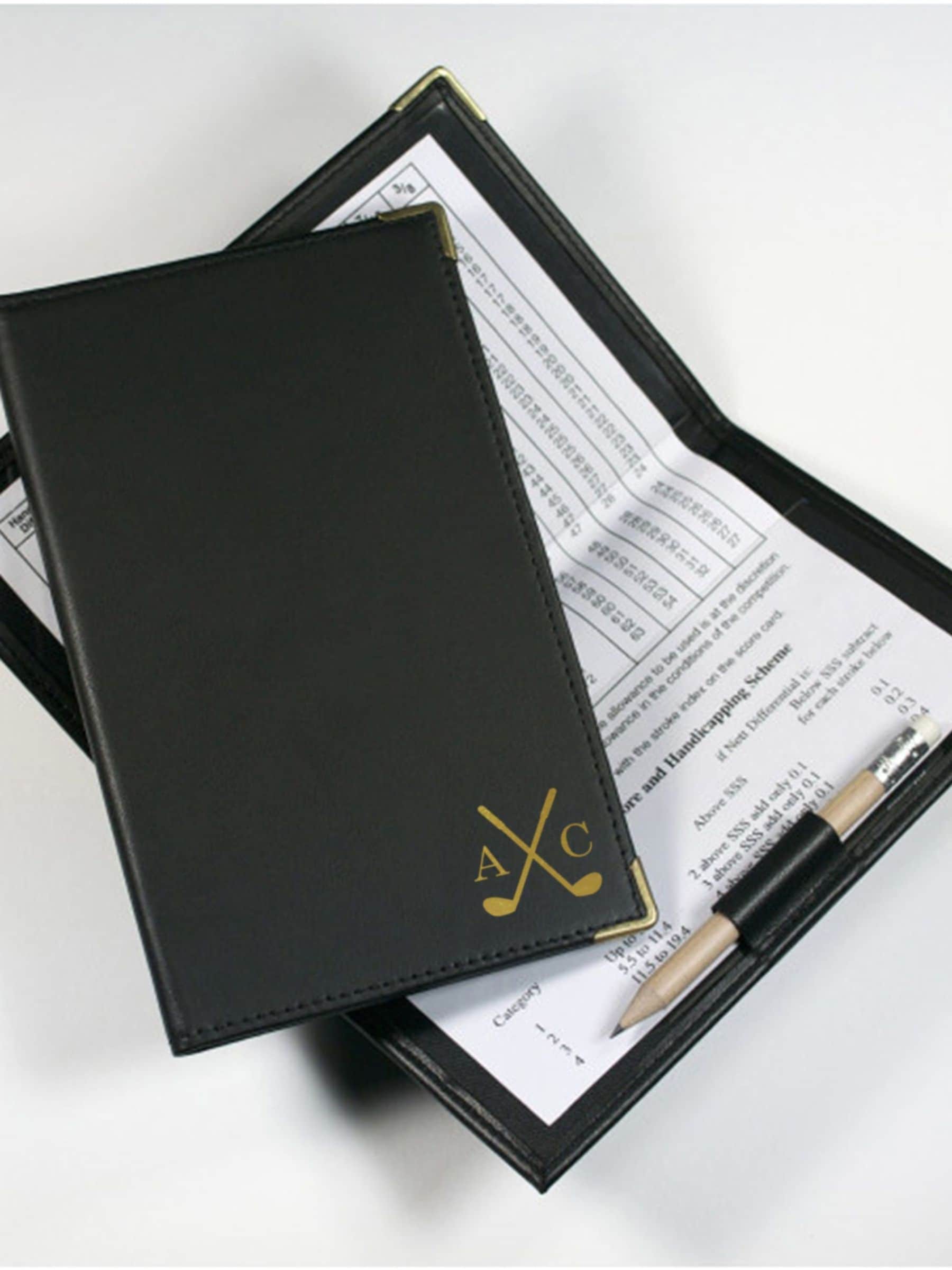 Loveabode personalised golf scorecard holder PU leather 115x170mm - British product