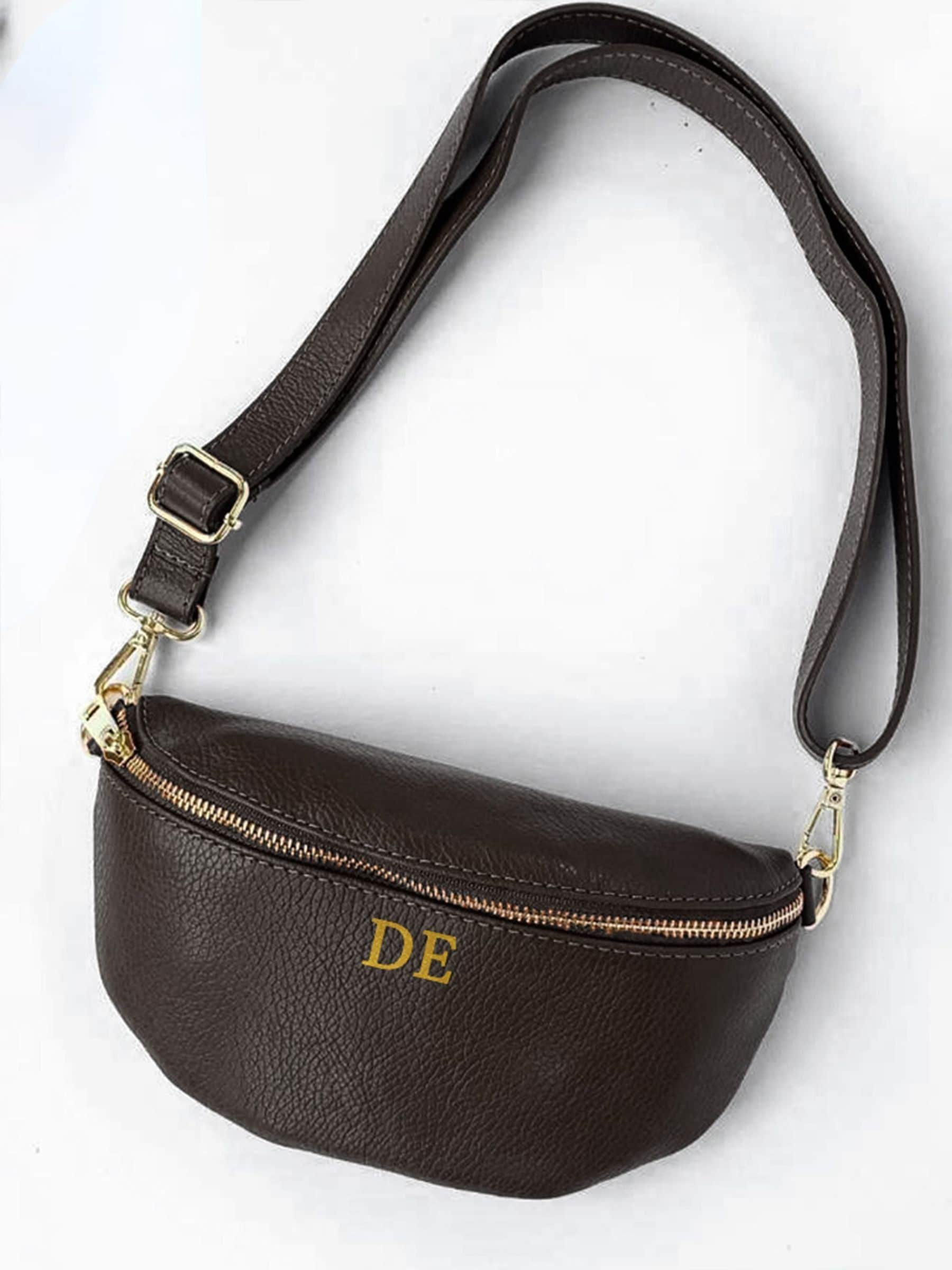 Loveabode personalised monogram black bum bag, UK version