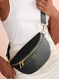 Loveabode personalised monogram black bum bag, UK version