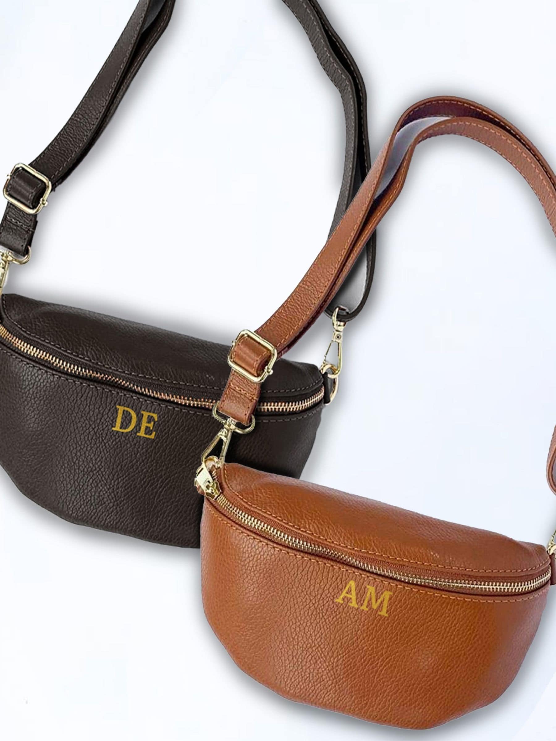 Loveabode personalised monogram black bum bag, UK version