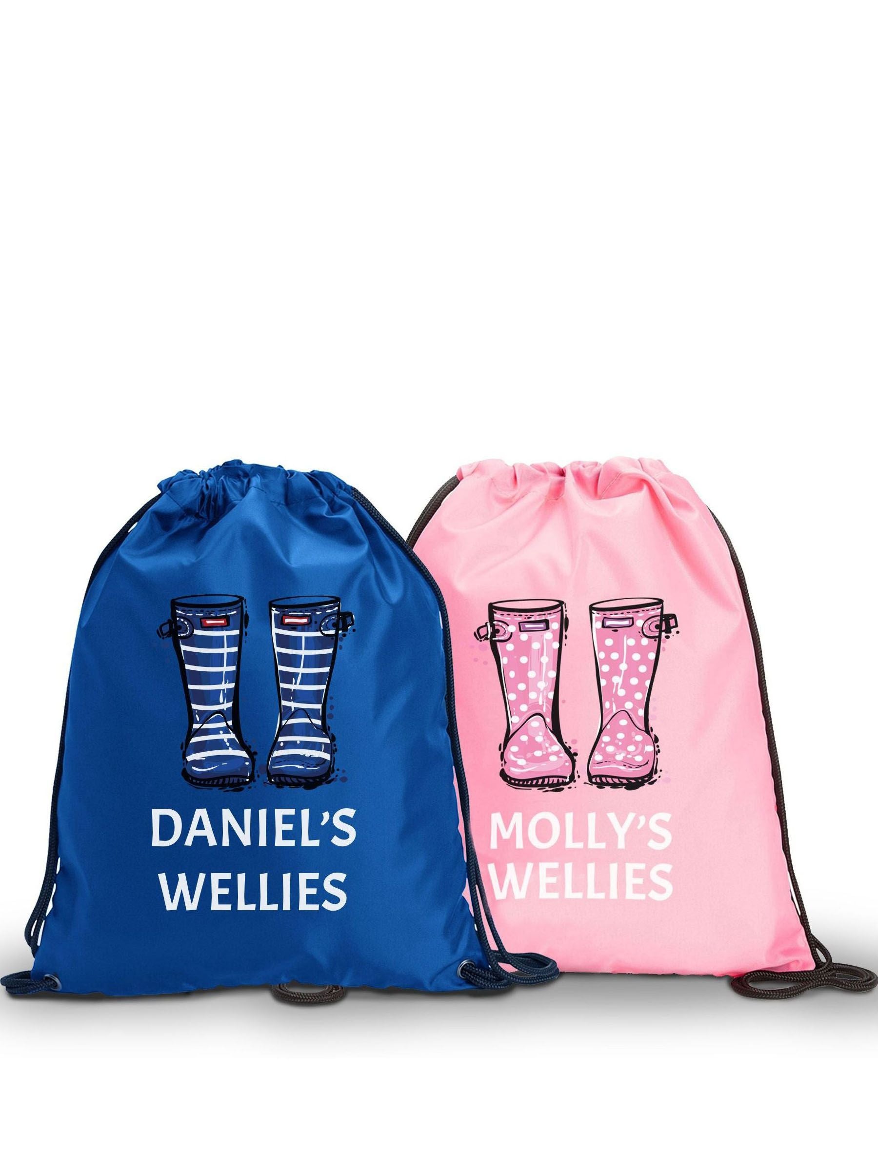 Personalised welly gymsack 11 litre bag, UK version