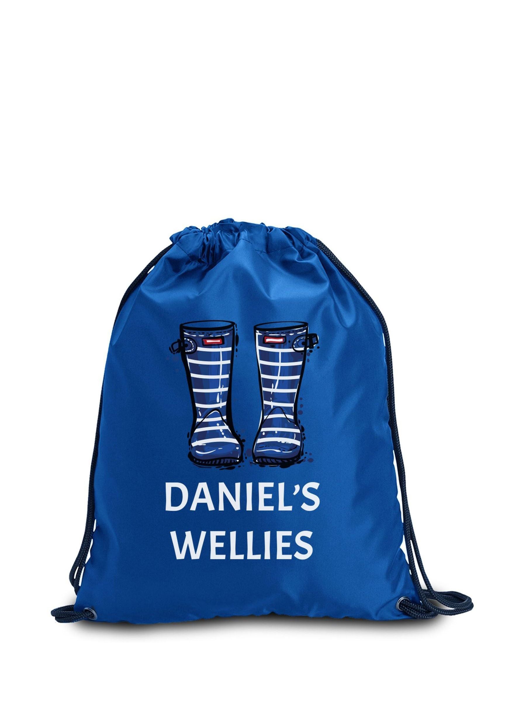 Personalised welly gymsack 11 litre bag, UK version
