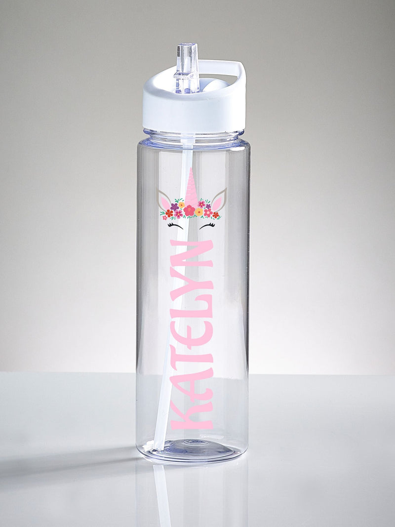 Loveabode personalised unicorn face water bottle - British product