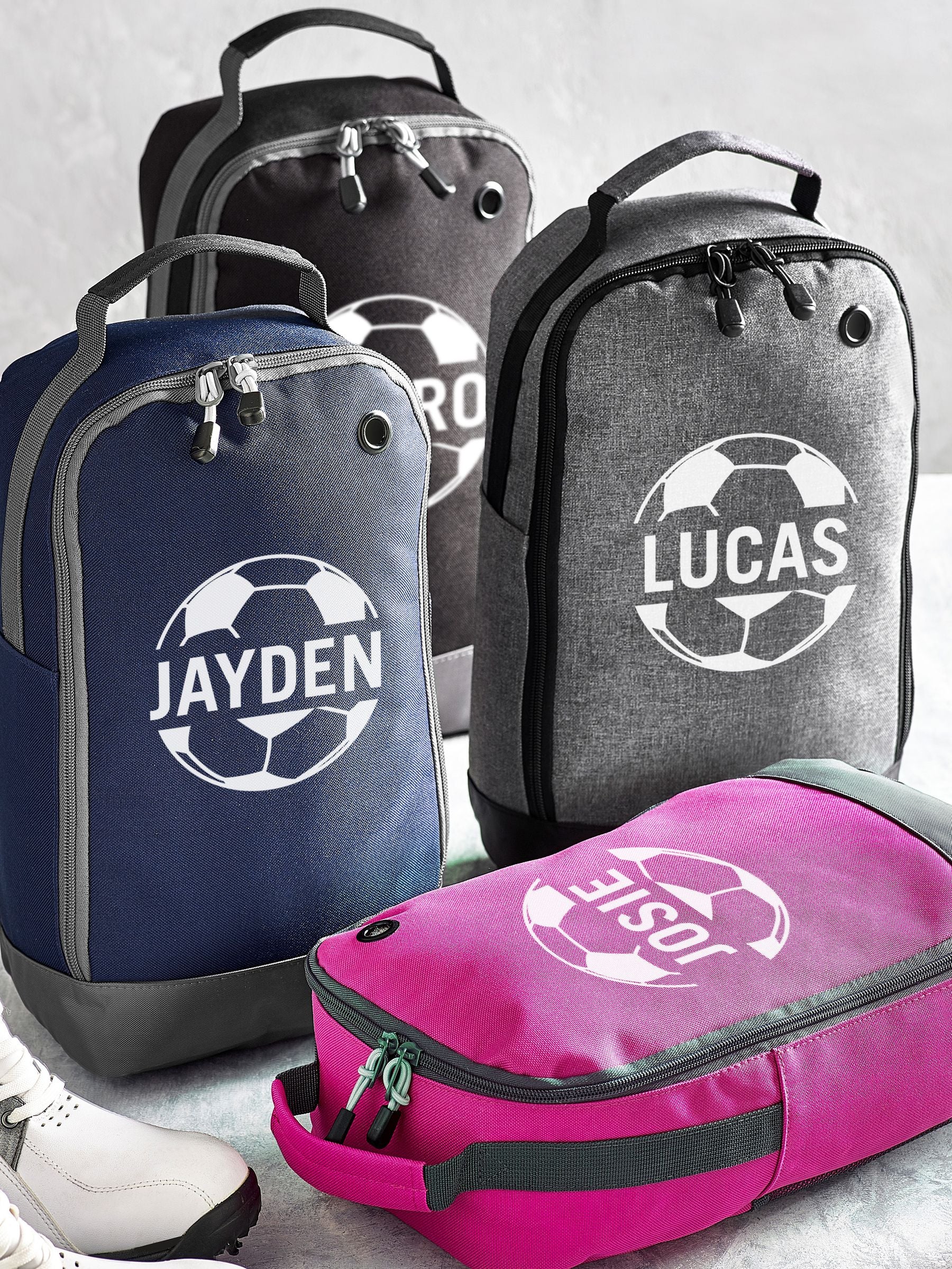 Personalised football boot bag with custom name 8 litres, imported from the UK
