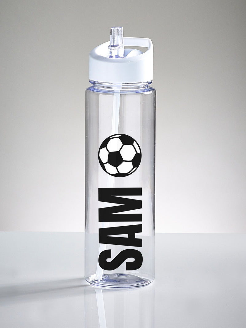 Loveabode personalised football water bottle (British brand)
