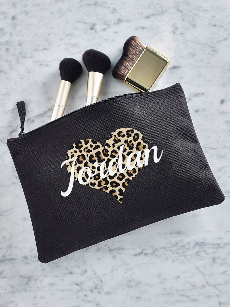 Personalised animal print make up bag 22cm, imported from the UK