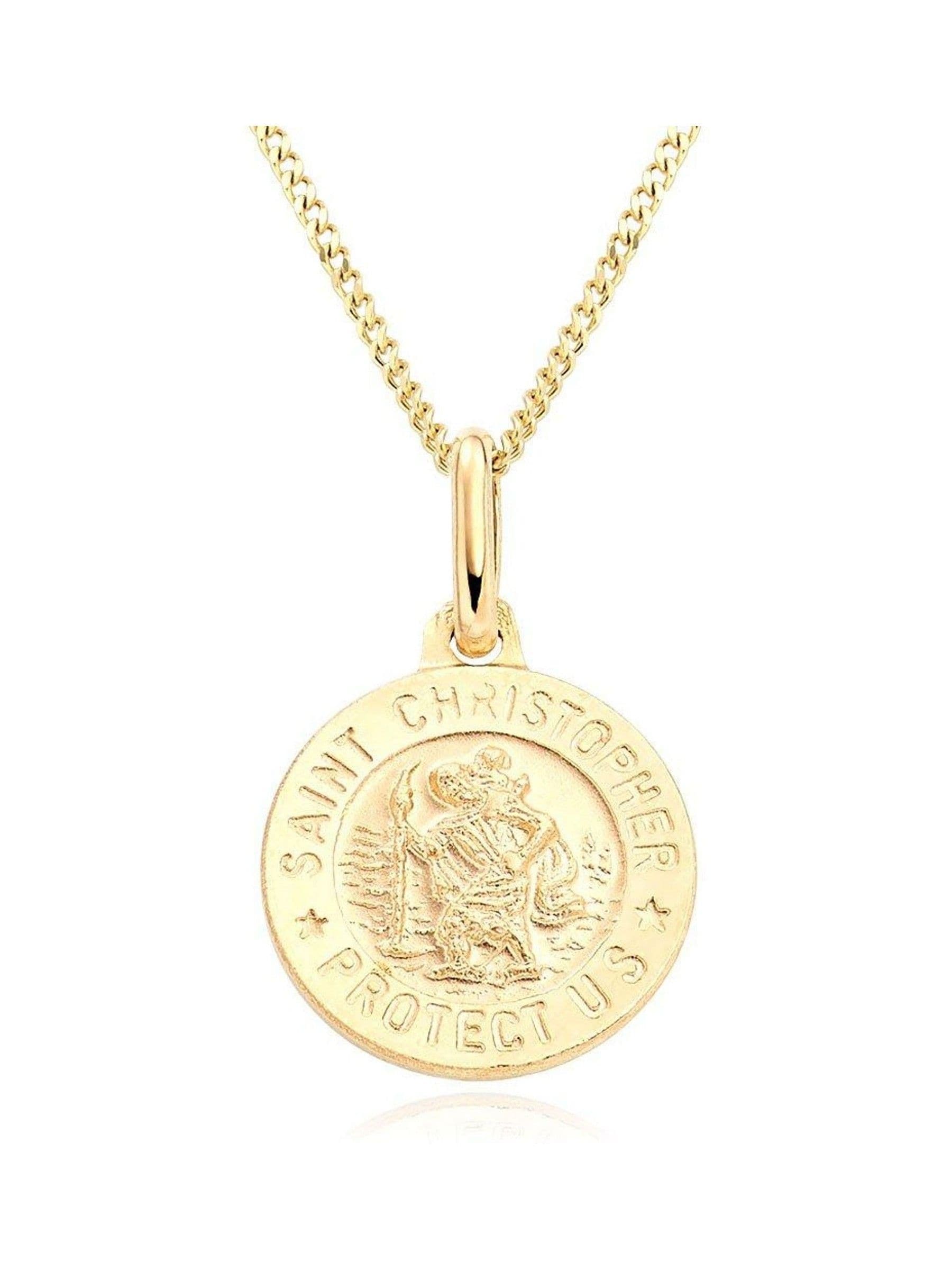 Beaverbrooks 9ct yellow gold St Christopher pendant, imported from the UK