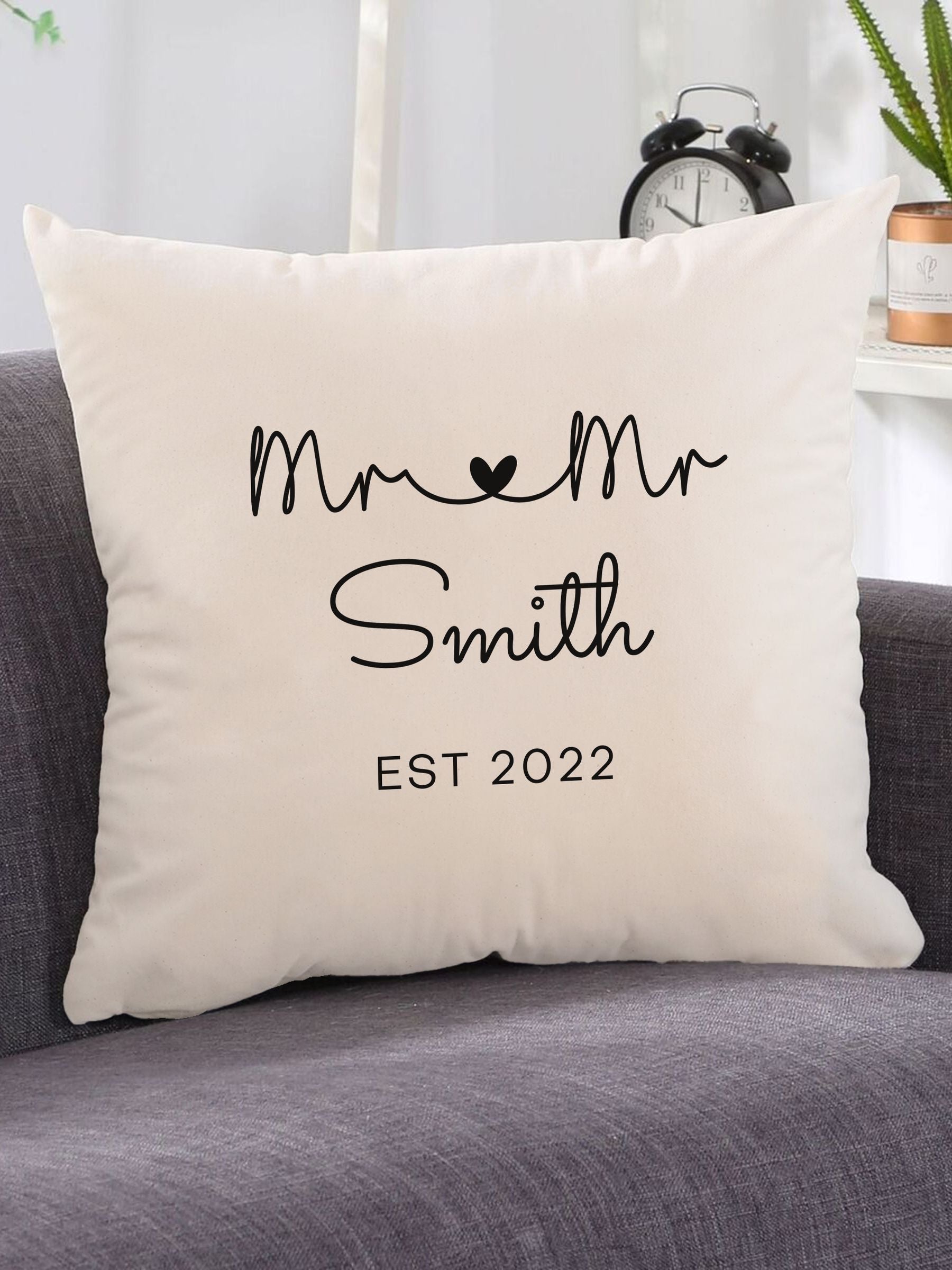 Loveabode personalised anniversary cushion 40x40 cm - British product