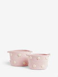 Pink daisy storage baskets set of 2, UK version