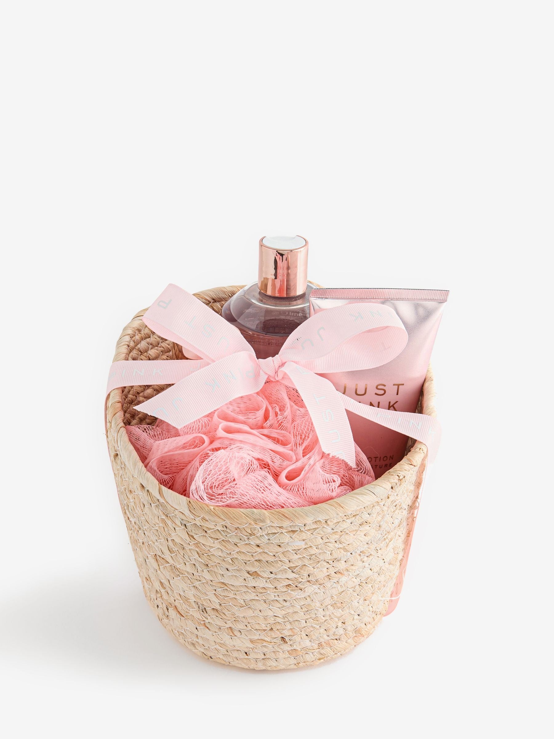 Just Pink bad- og kroppsgavekurv 400 ml, britisk versjon