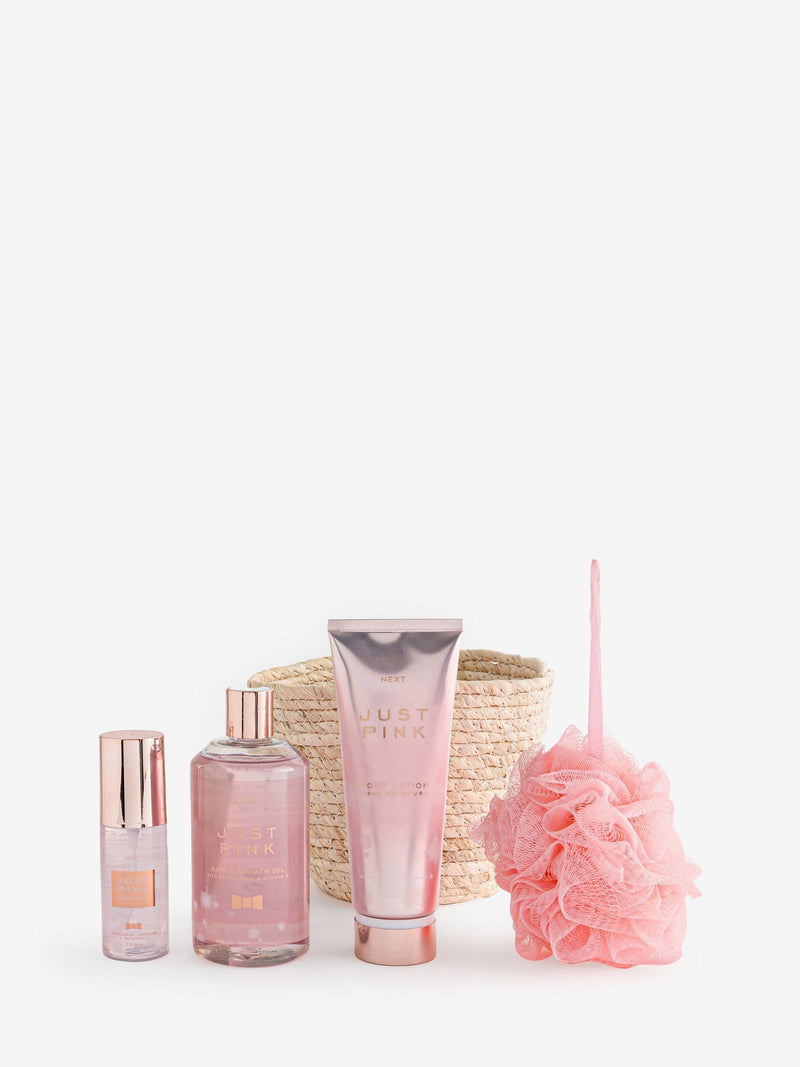 Just Pink bad- og kroppsgavekurv 400 ml, britisk versjon
